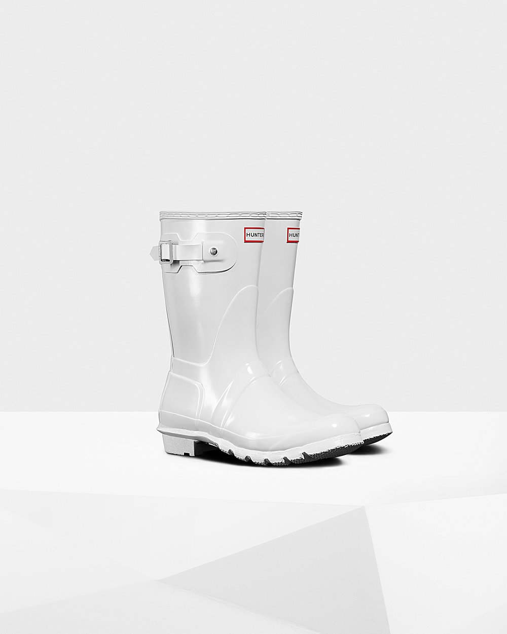 Women Hunter Original Gloss | Short Rain Boots White | NZ-52496-NRMH